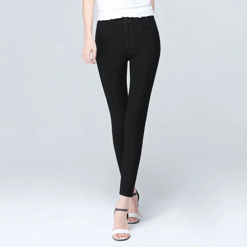 Fashion Simple Ladies Ice Silk Soft Jeans Nipaaj