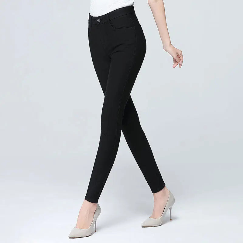 Fashion Simple Ladies Ice Silk Soft Jeans Nipaaj
