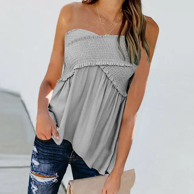 Women Sexy Off Shoulder Shirts Irregular Hem Blouse Shir Nipaaj