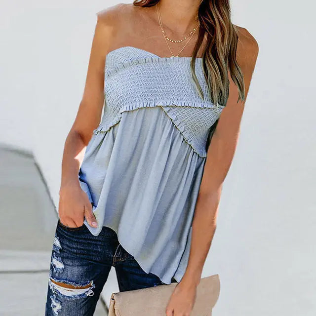 Women Sexy Off Shoulder Shirts Irregular Hem Blouse Shir Nipaaj