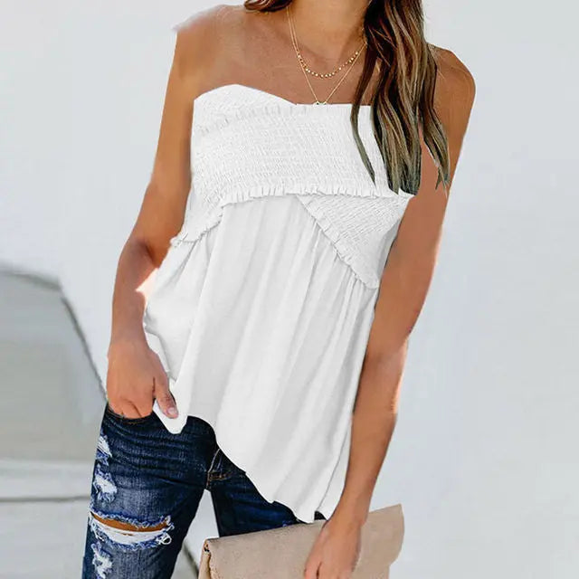 Women Sexy Off Shoulder Shirts Irregular Hem Blouse Shir Nipaaj