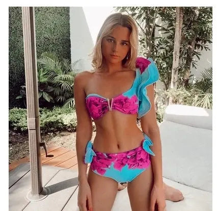Swimwear Swimsuit Women Bikini Sexy Swimming Red High Waist null