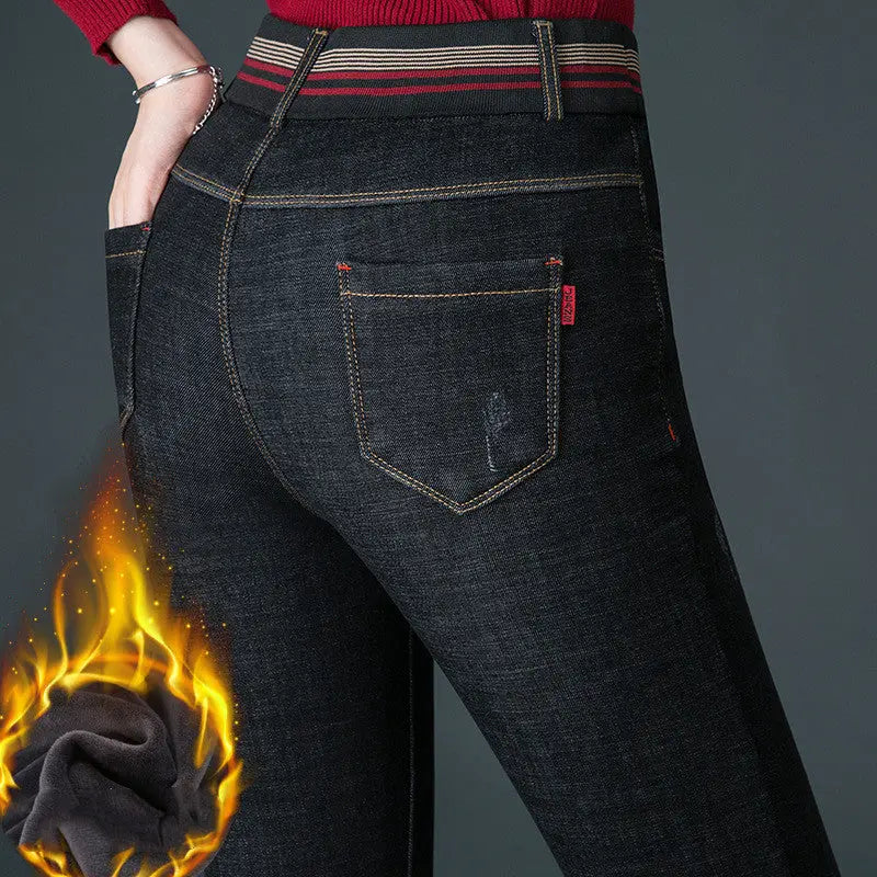 Women's winter plush thick jeans Nipaaj