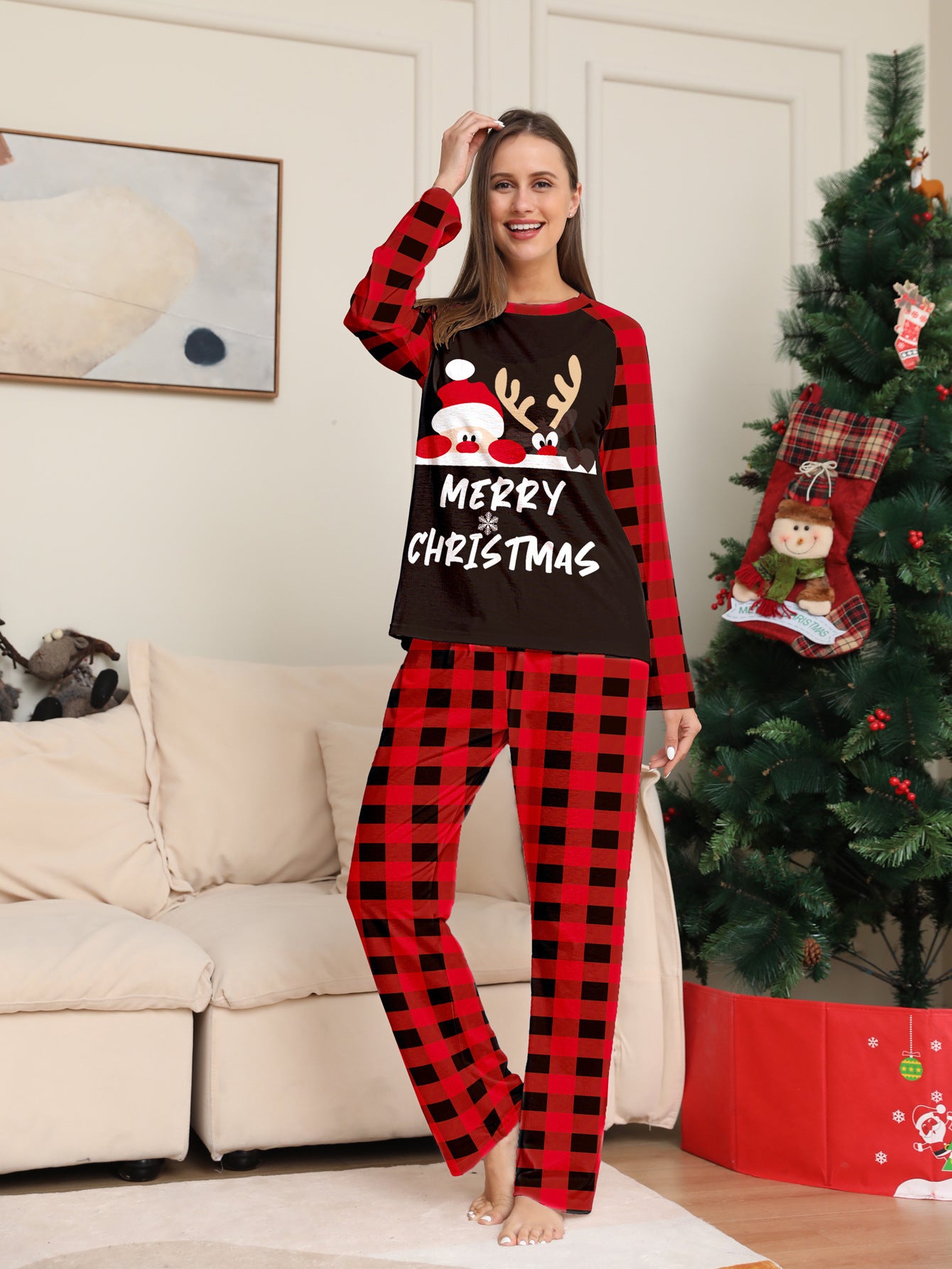 Cute Letters Printed Christmas Parent-child Suit