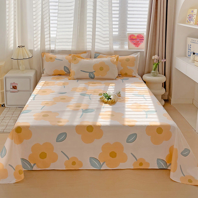 Summer Washed Cotton Bed Sheet Student Dormitory