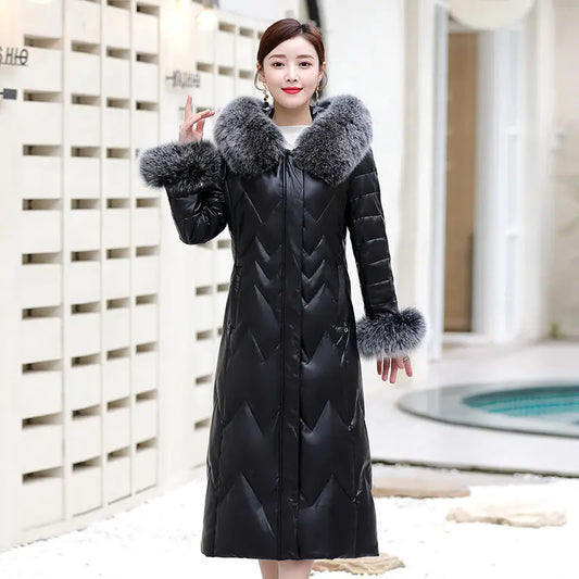 Women's Fashion Fox Fur Collar Hooded Jacket null