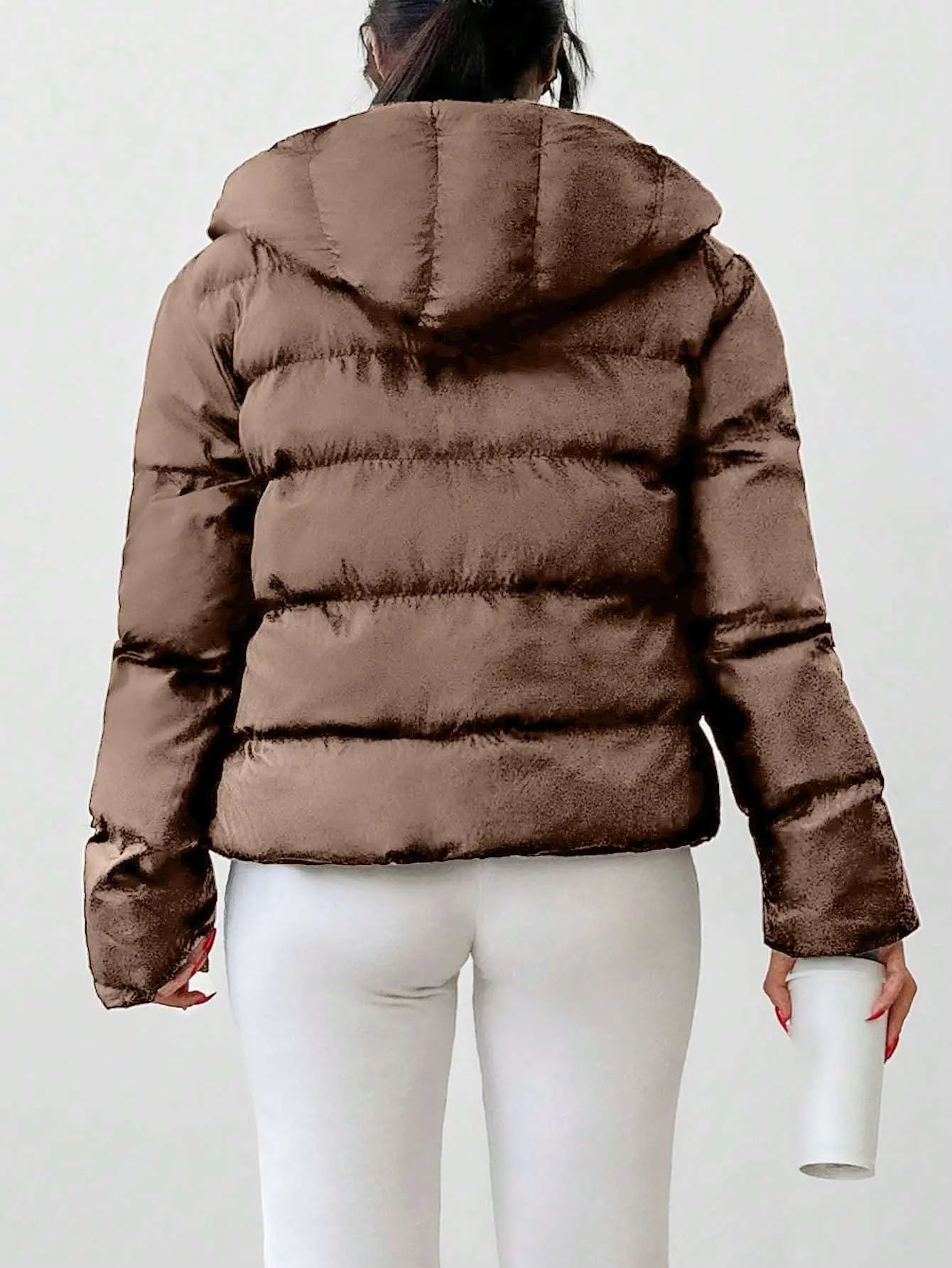 Women's Casual Solid Color Zipper Hoodie Jacket null