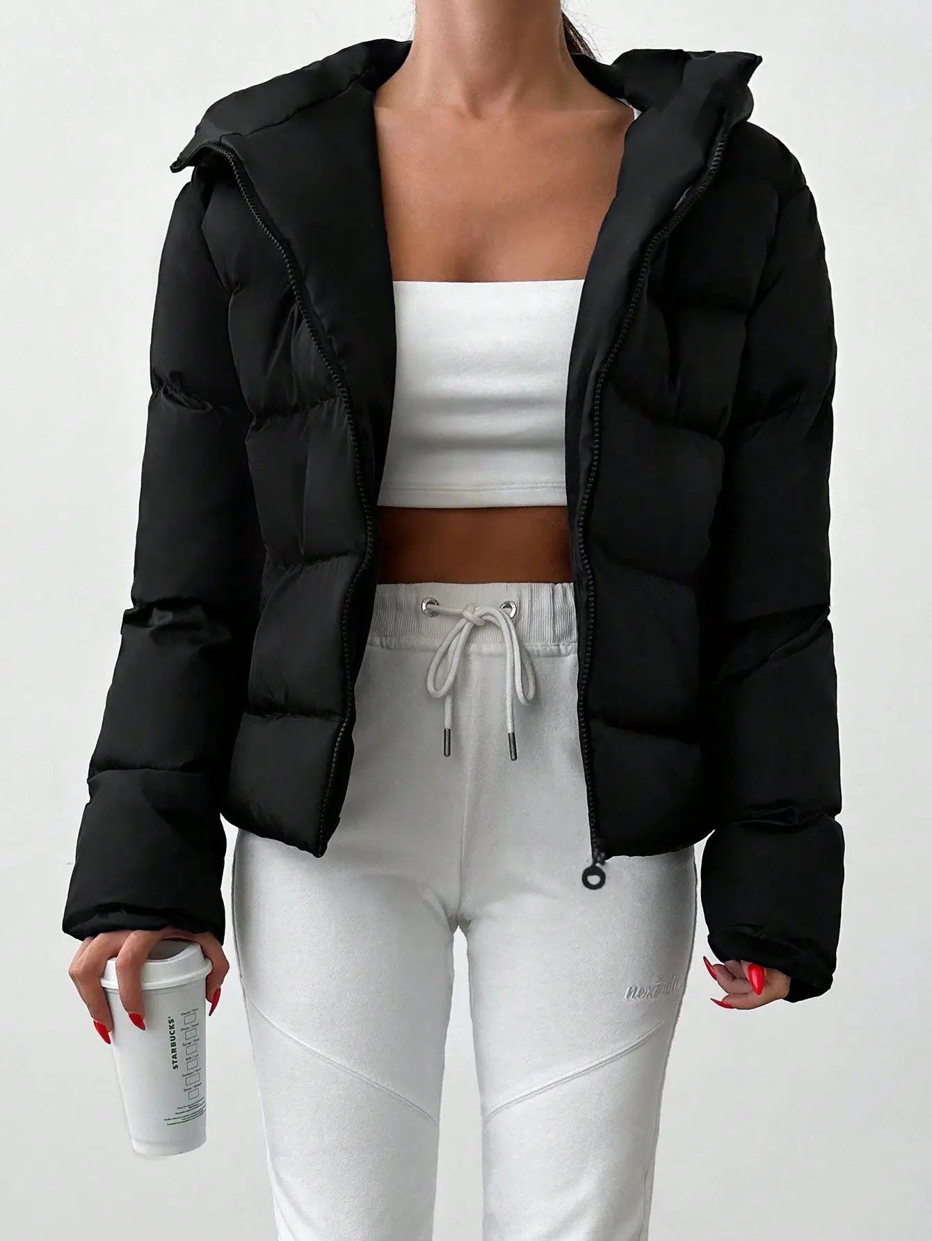 Women's Casual Solid Color Zipper Hoodie Jacket null
