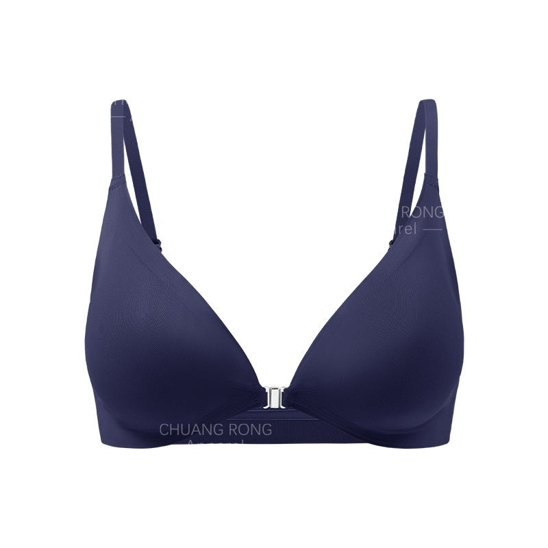 Women's Underwear Thin Small Breast Push Up Women's Front Buckle Backless Bra