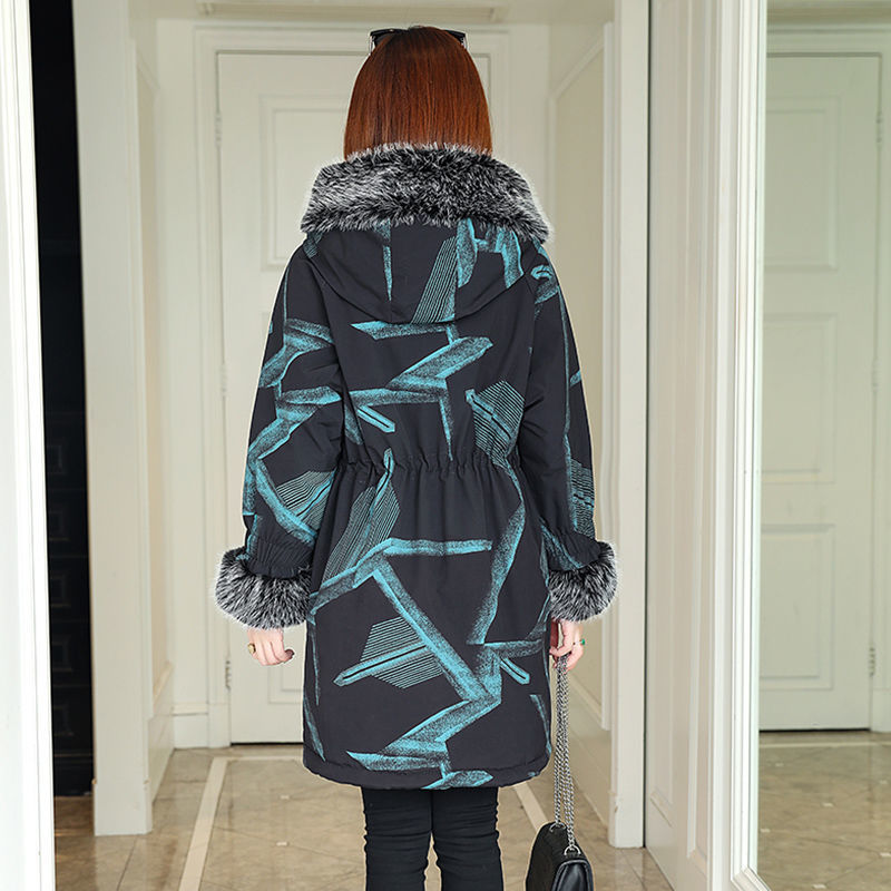 Autumn And Winter Parka Leather Women's Mid-length