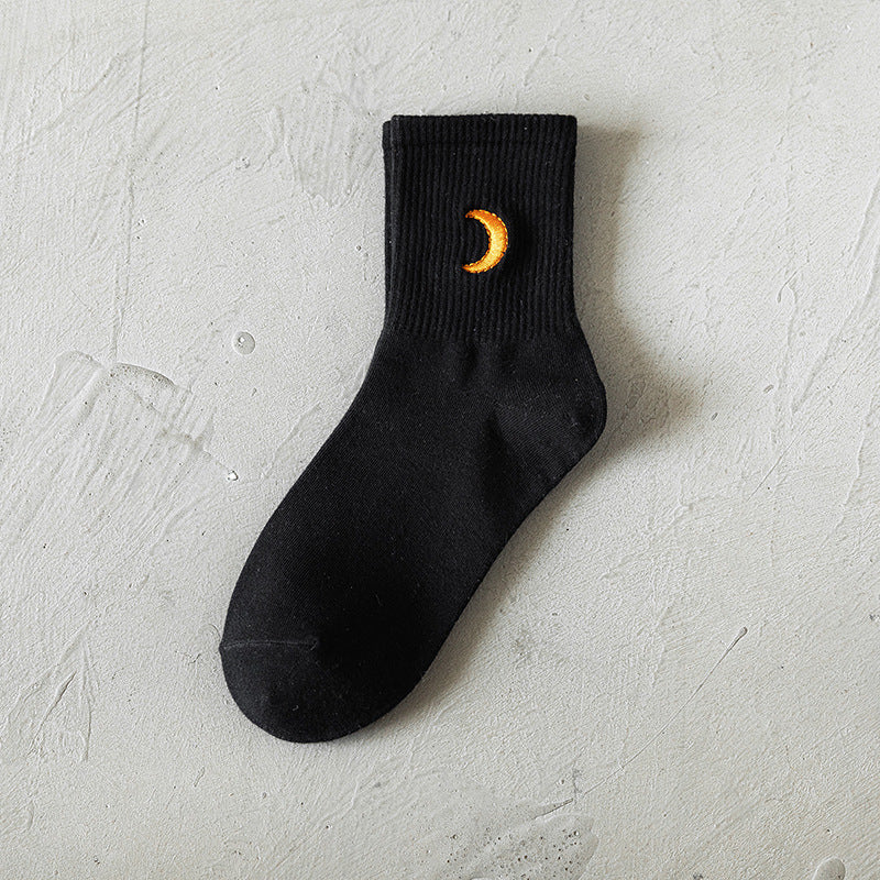 Women's Autumn And Winter Cartoon Illustration Japanese Style Mid-calf High Length Cotton Socks