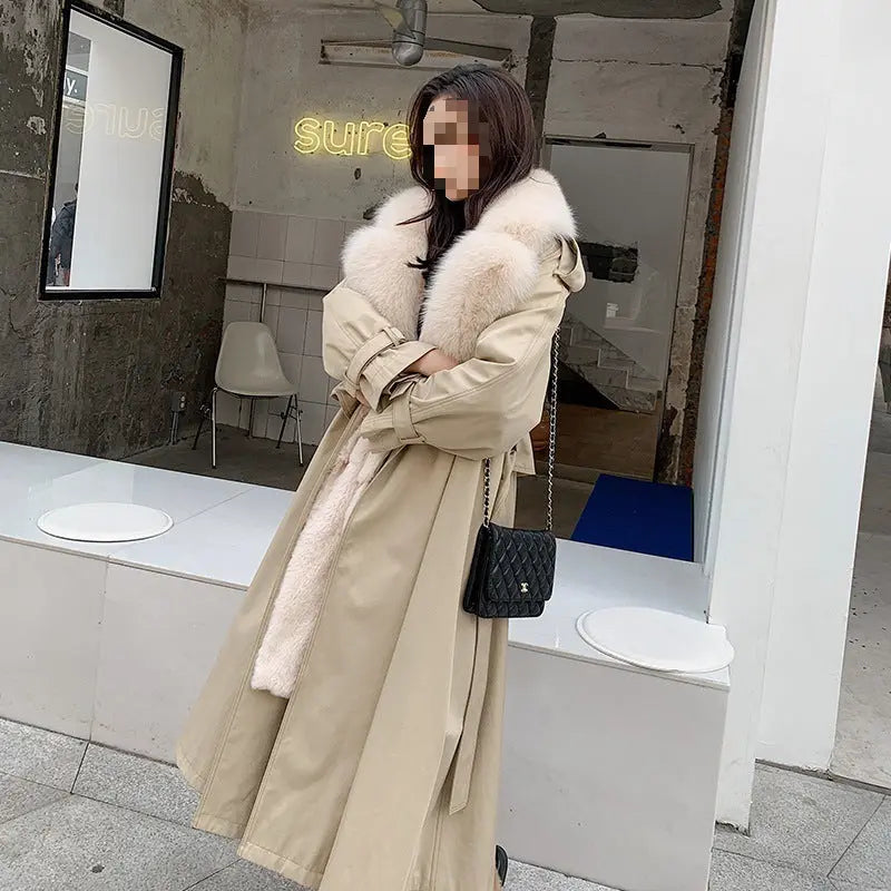 Women's Medium Length Detachable Trench Style Overcoat null