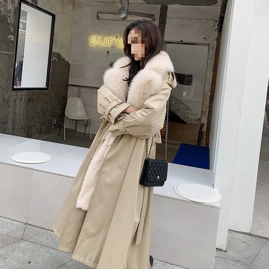 Women's Medium Length Detachable Trench Style Overcoat null