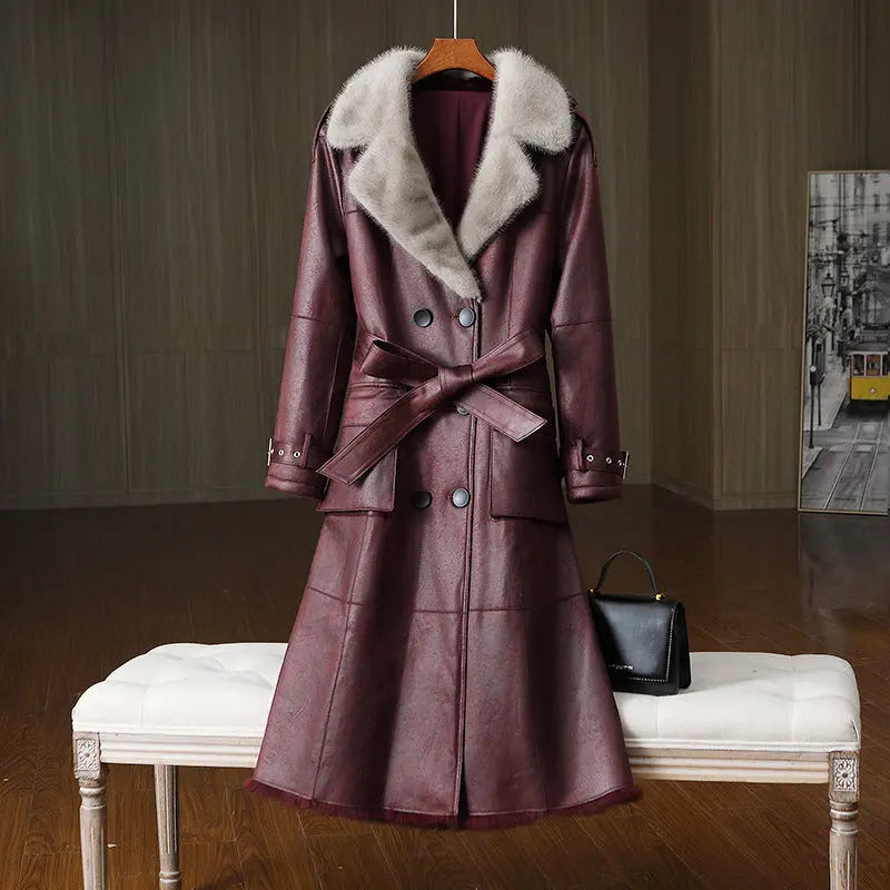 Rabbit Fur All-in-one Women's Fur Jacket Suit Collar null