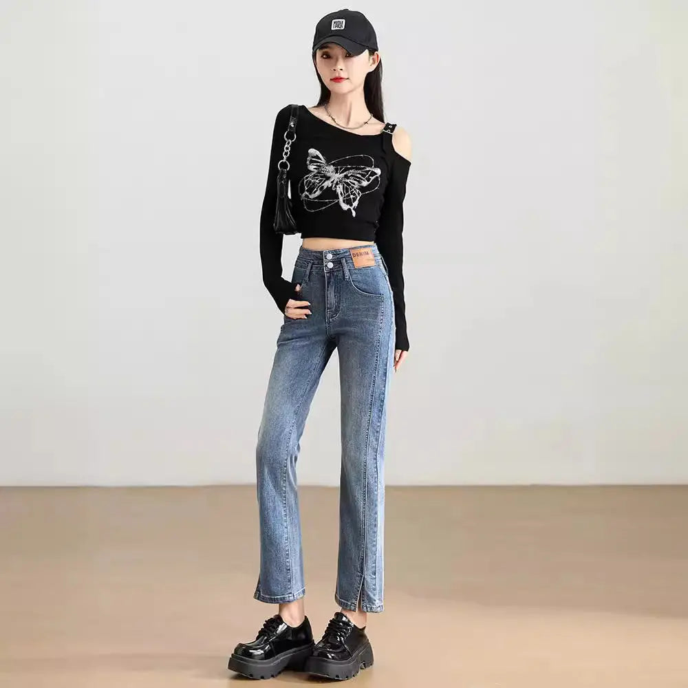High Waist Slimming And Fashionable Design Popular Ankle-length Cigarette Pants Nipaaj
