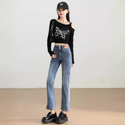 High Waist Slimming And Fashionable Design Popular Ankle-length Cigarette Pants Nipaaj