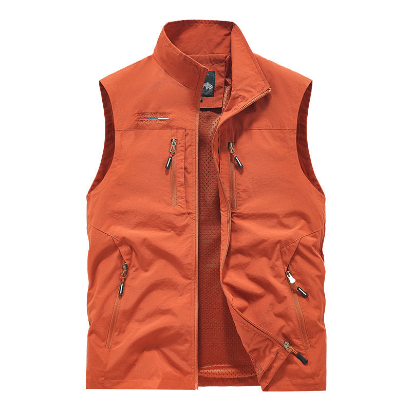 Men's Multi-pocket Outdoor Casual Stand Collar Work Vest