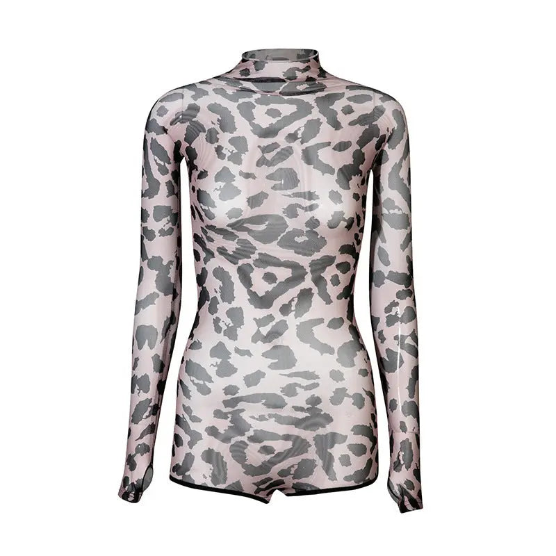 Mesh Jumpsuit Clothing Women's Overall Long Sleeve Exercise Clothing null
