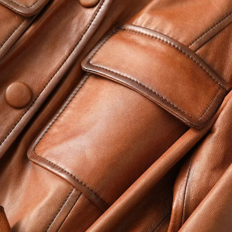 Temperament Sheepskin Leather Leather Belt Looks Thin null