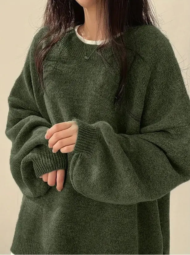 Idle Style Retro Crew Neck Pullover Sweater Nipaaj