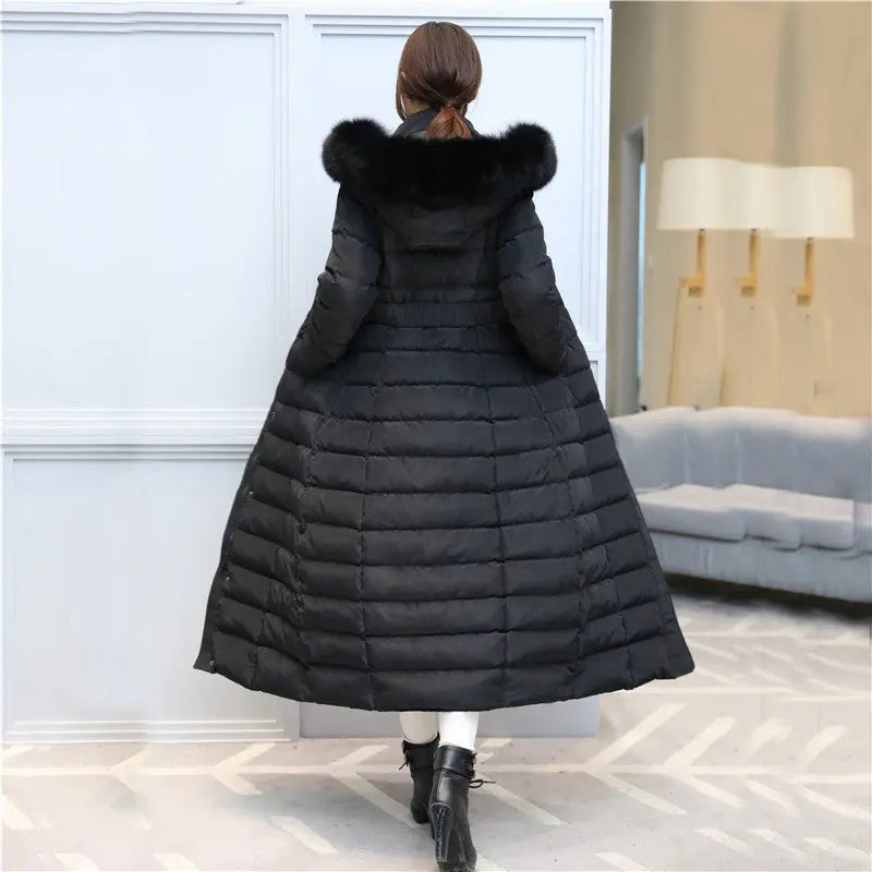 Belt super long down jacket null