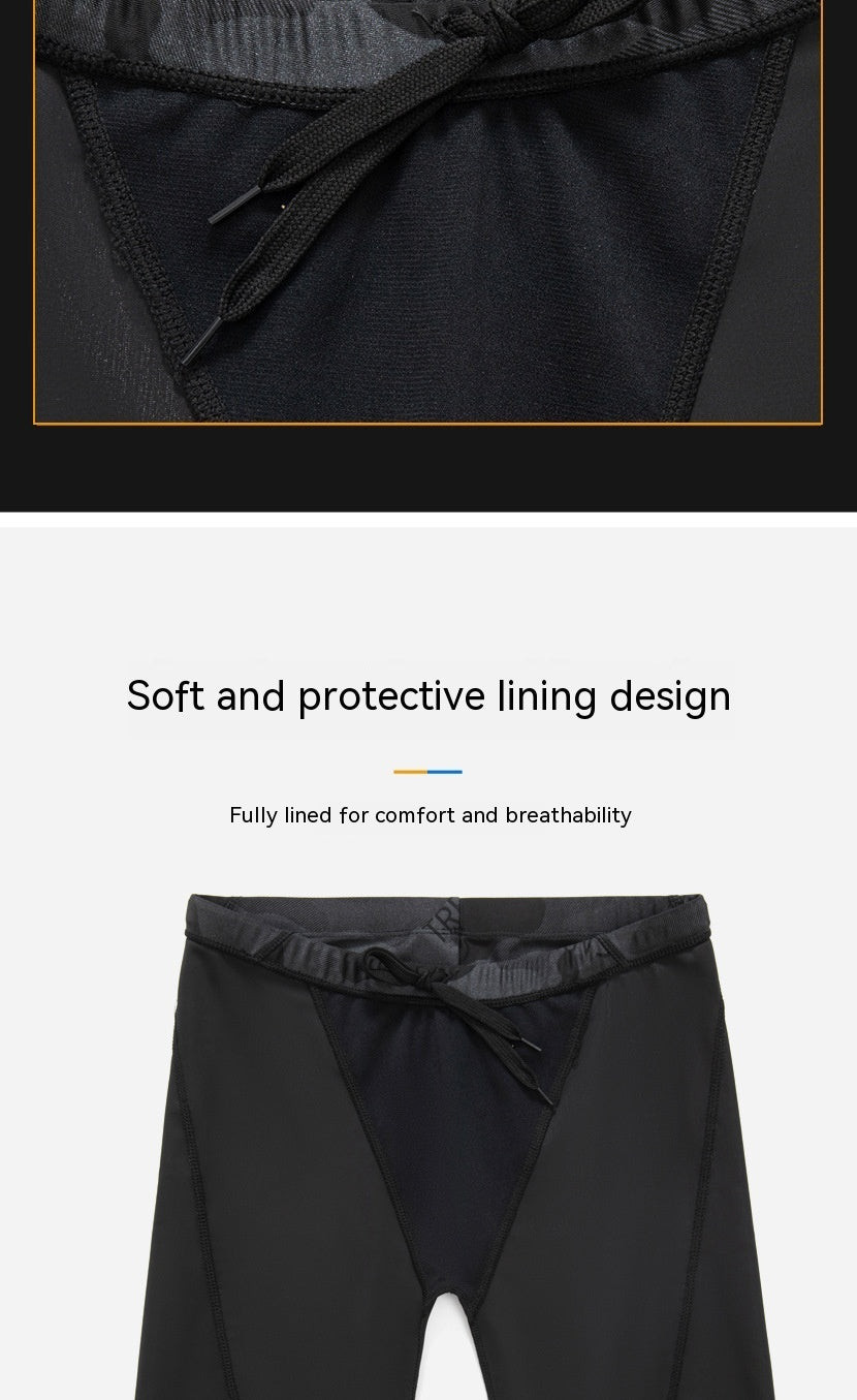 Men's Camouflage Letters Quick-drying Swimming Trunks Swimming Cap