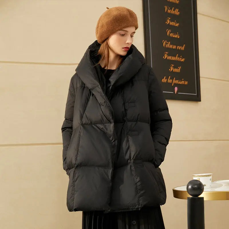 Light Hooded White Duck Down Jacket null