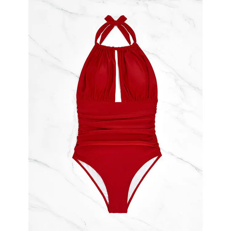 New One-piece Halter Hot Spring Swimming Swimsuit For Women null