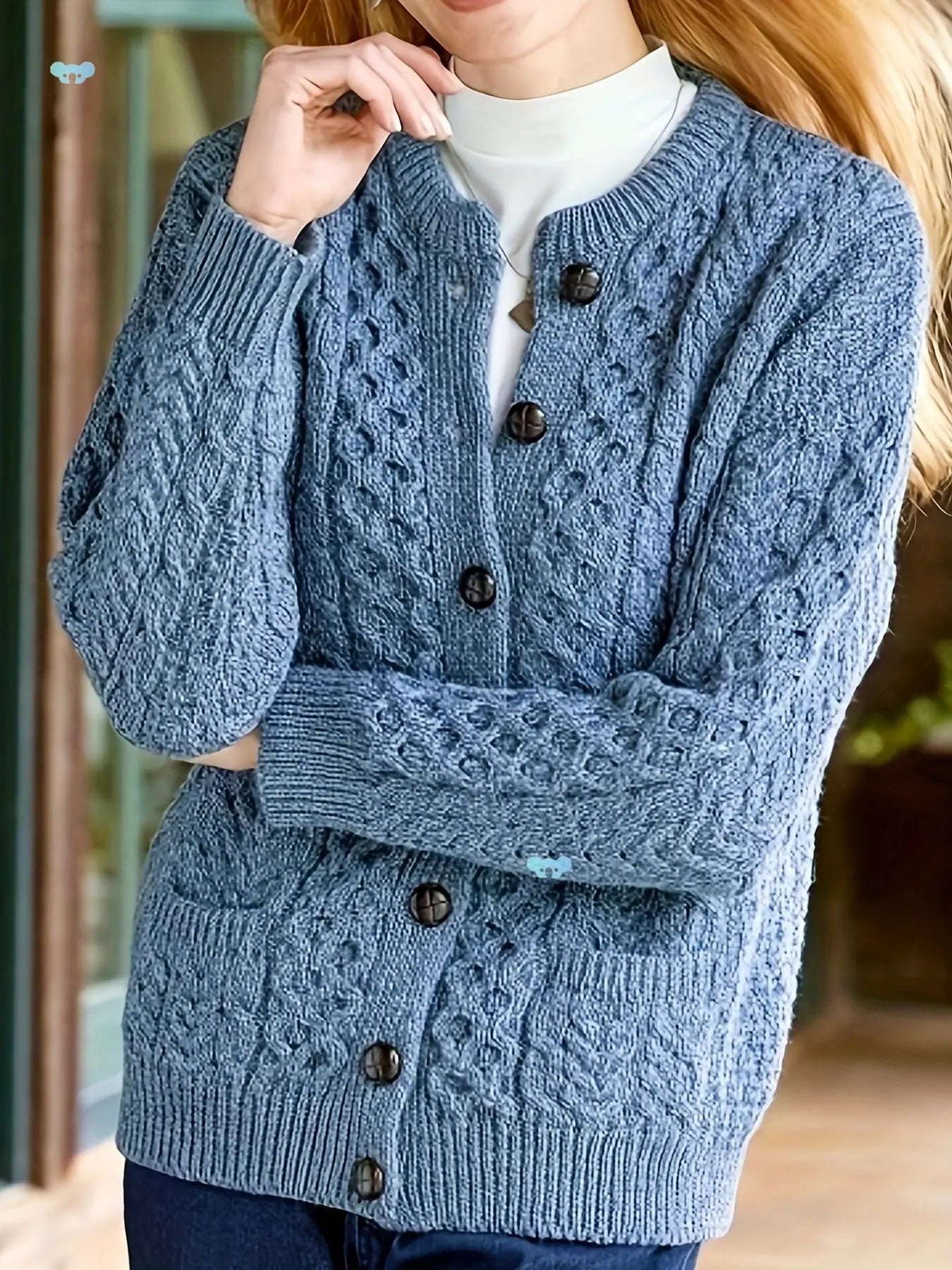 Women's Casual Knit Cardigan Sweater Cozy Long Sleeve Nipaaj