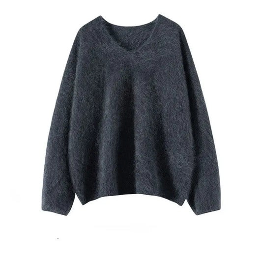 V-neck Autumn And Winter Lazy And Loose Soft Glutinous Sweater Nipaaj