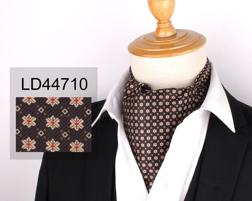 Men's Scarf Silk Floral Collar Mouth Napkin