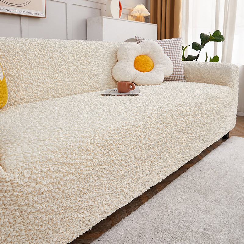 European Style Cream Style Bubble Stretch Sofa Cover Cover All-inclusive Straight Row Sofa Slipcover