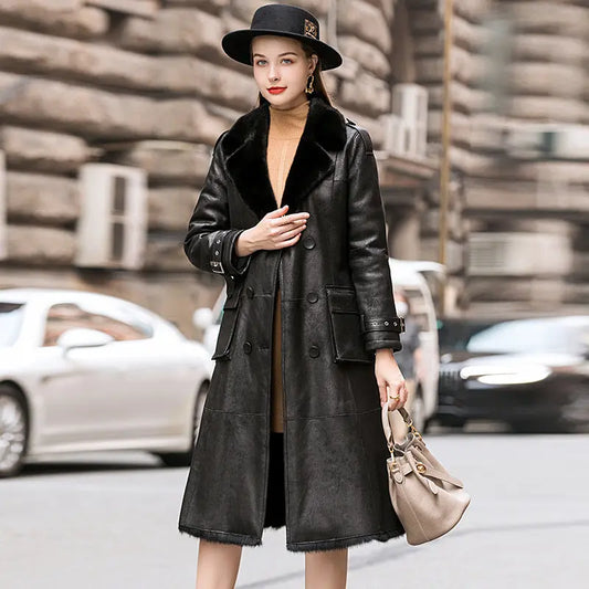 Rabbit Fur All-in-one Women's Fur Jacket Suit Collar null