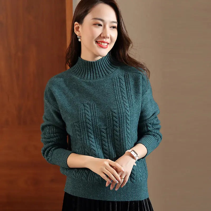 Turtleneck wool sweater women Nipaaj