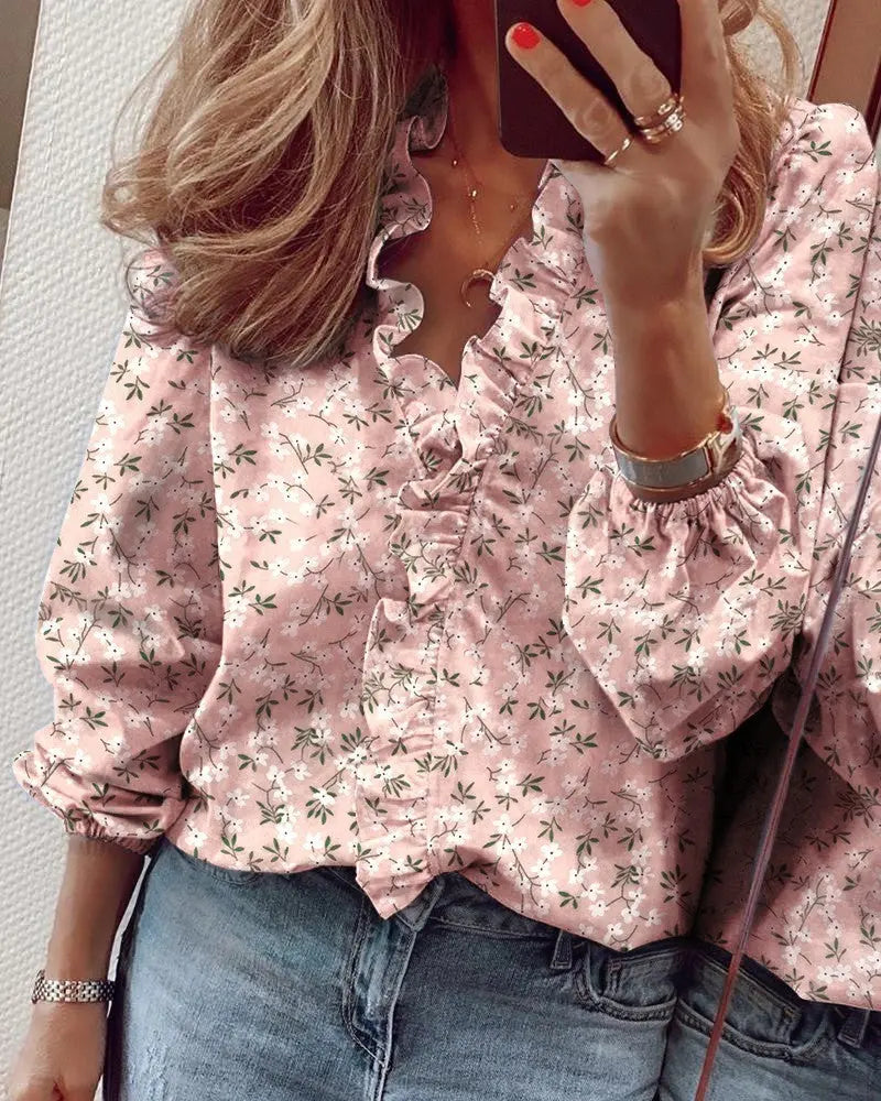 European and American new long-sleeved ruffled shirt Nipaaj