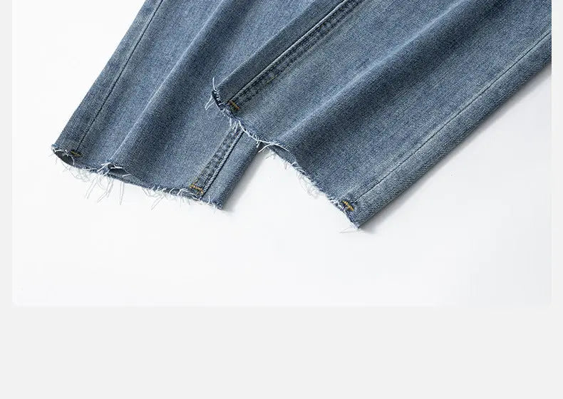 Burr Straight Ankle-length Pants Small Stretchy High Waist Slimming Commuter Nipaaj