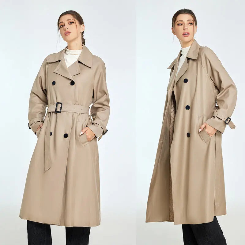 Trench Autumn And Winter Women's Mid-length High-grade Sense Petite Coats null