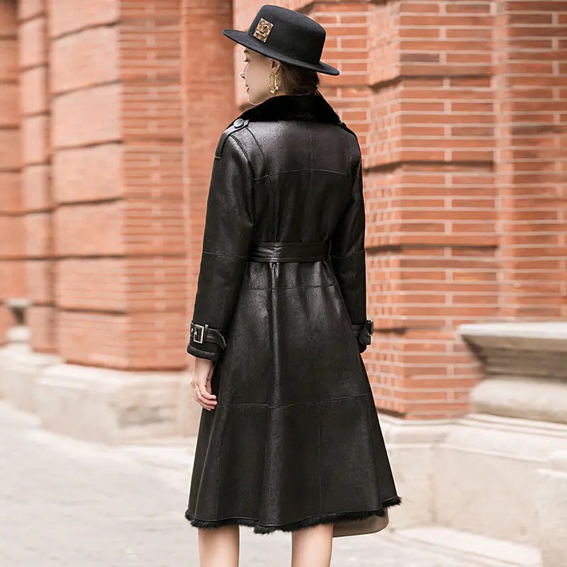 Rabbit Fur All-in-one Women's Fur Jacket Suit Collar null