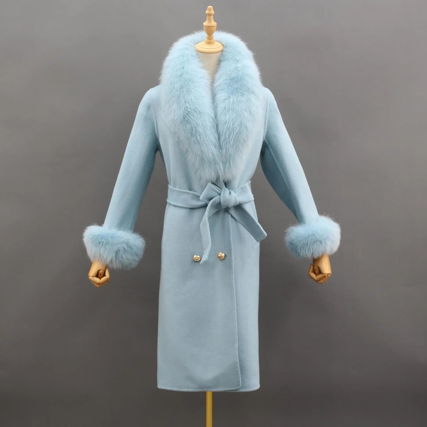 Fox Fur Leader Mouth Detachable Green Fruit Collar Double-sided Coat null