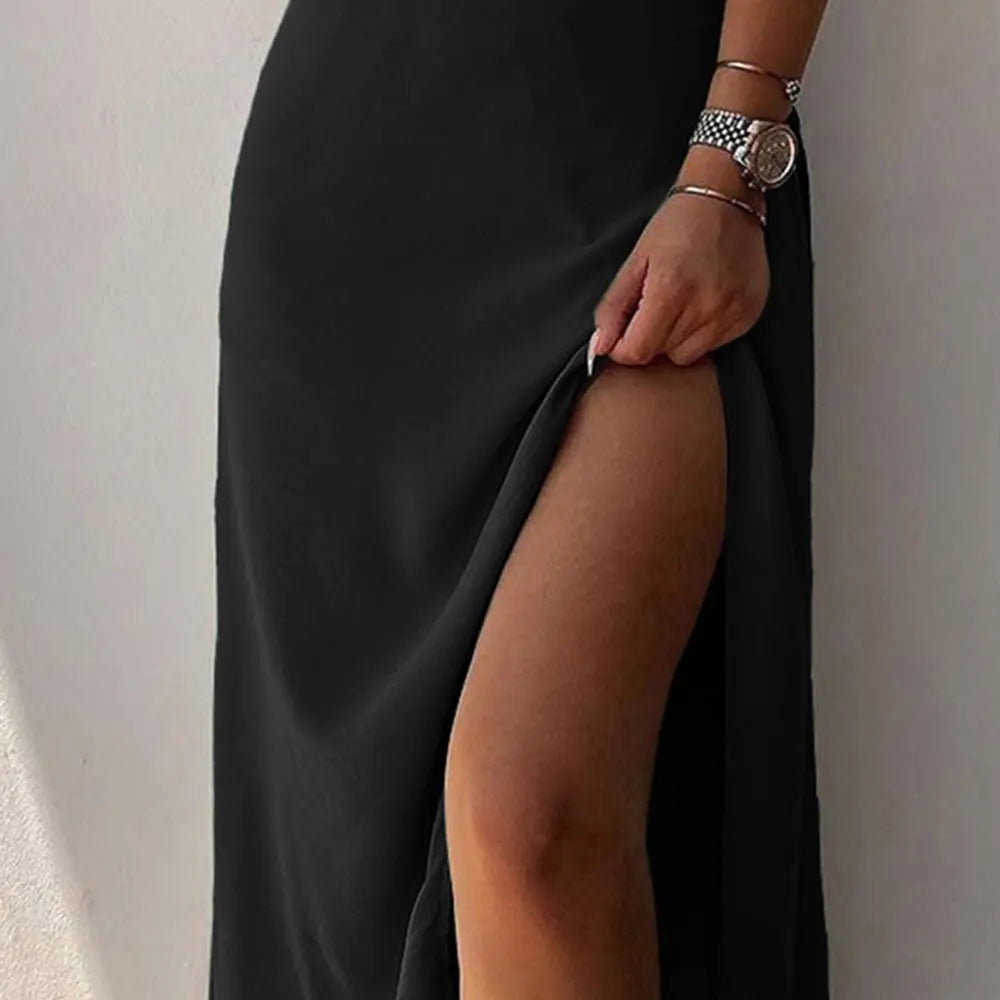 V-neck Slit Sling Dress Summer Fashion Sexy Slim Suspender Dresses For Women Clothing null