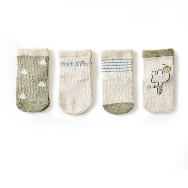 Thin Baby Socks With Mesh For Breathability