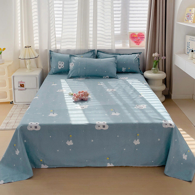 Summer Washed Cotton Bed Sheet Student Dormitory