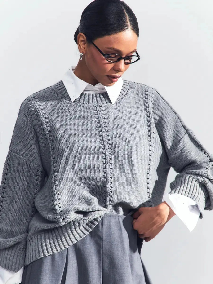 Loose Round Neck Idle Style Sweater Nipaaj