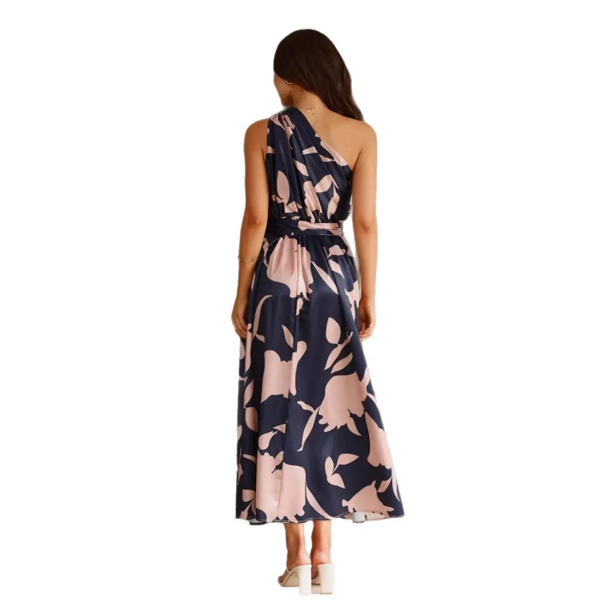 Women's Fashion Printed Shoulder Long Dress Nipaaj
