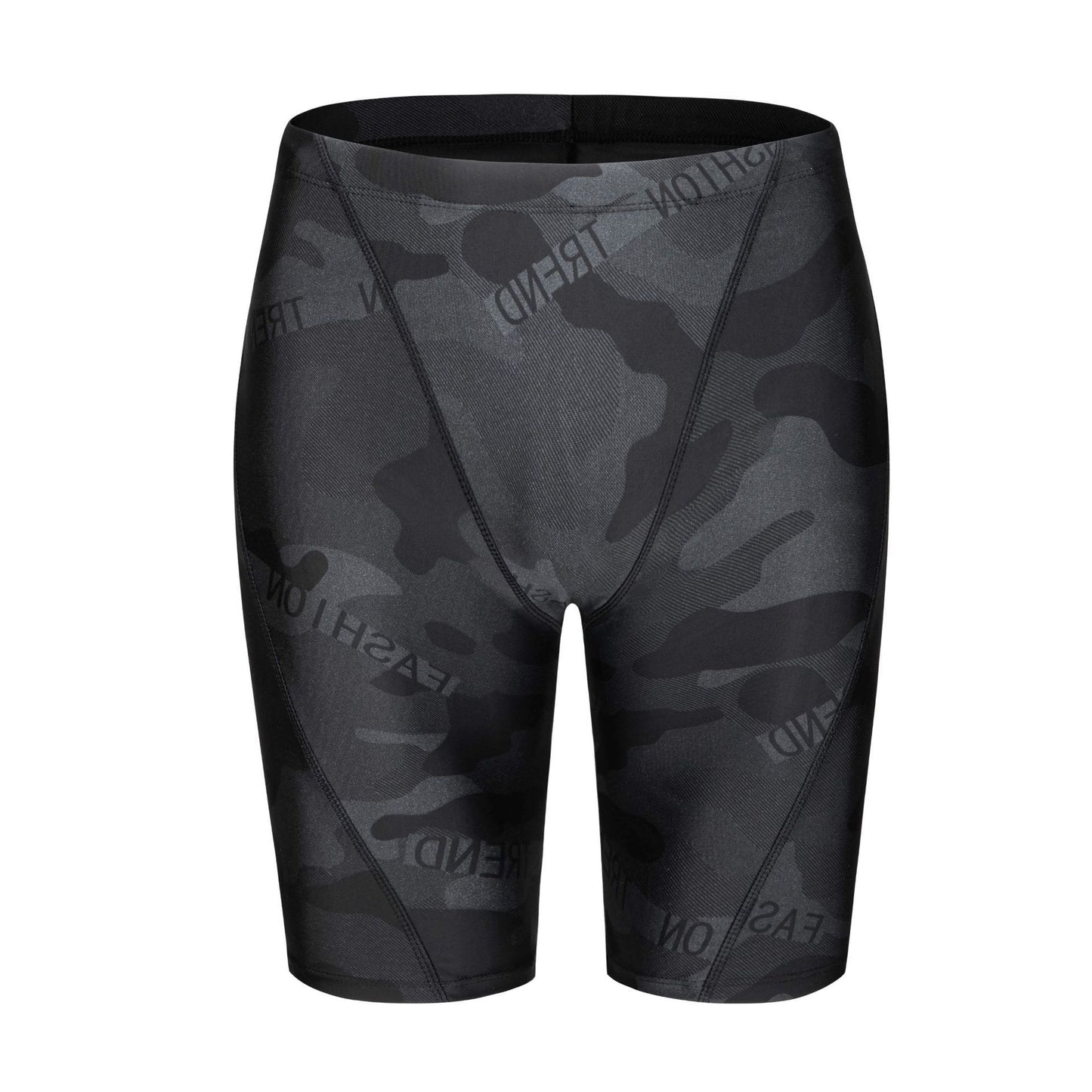 Men's Camouflage Letters Quick-drying Swimming Trunks Swimming Cap