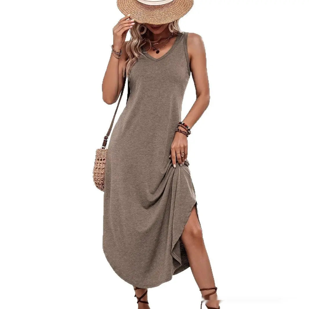 Sun Salt Sand Printed Knitted Dress Women's Vest Long Skirt null