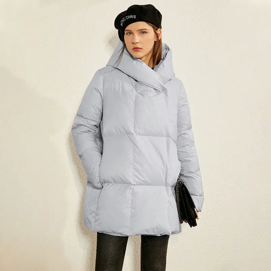 Light Hooded White Duck Down Jacket null