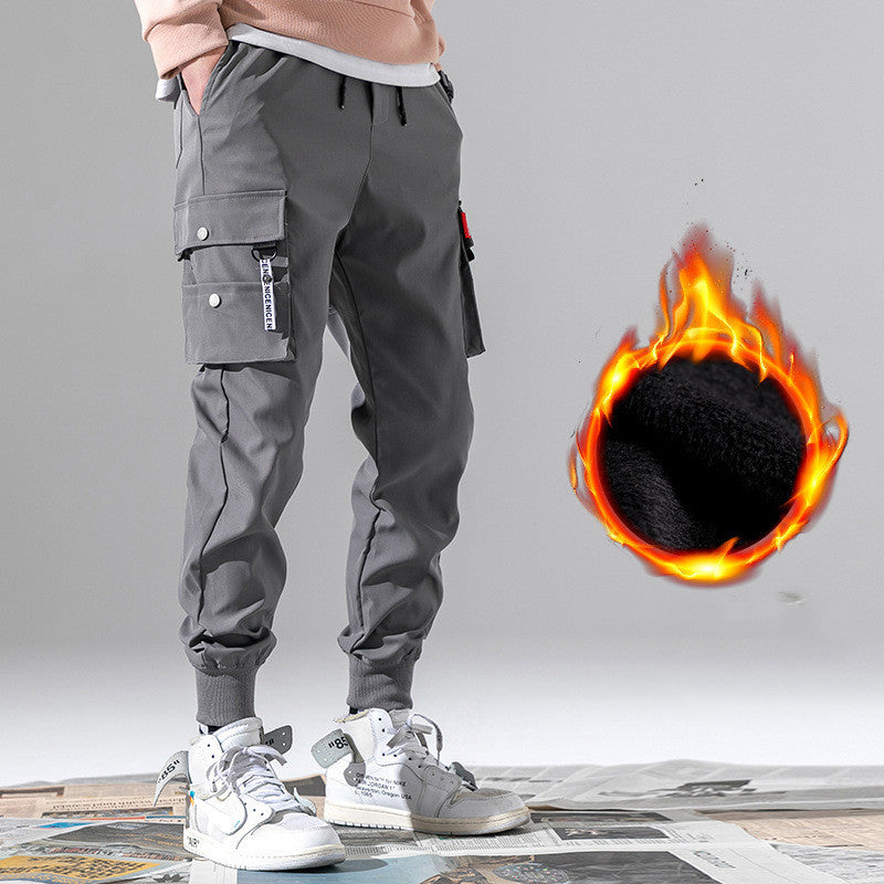 Pants with velvet padded feet in autumn and winter