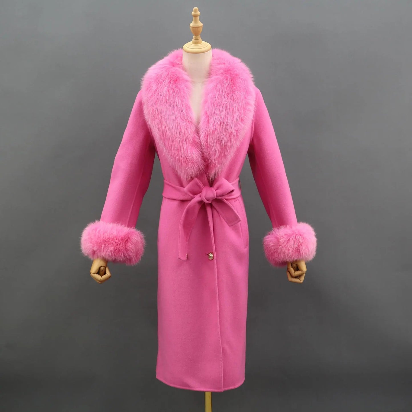 Fox Fur Leader Mouth Detachable Green Fruit Collar Double-sided Coat null