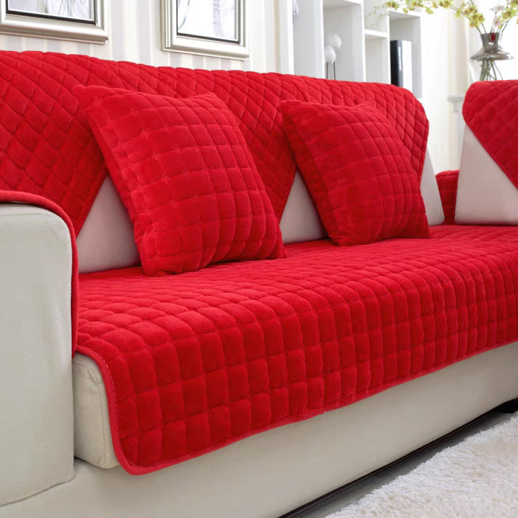Cross-border Thickened Fleece Sofa Cushion Non-slip Cushion Autumn And Winter
